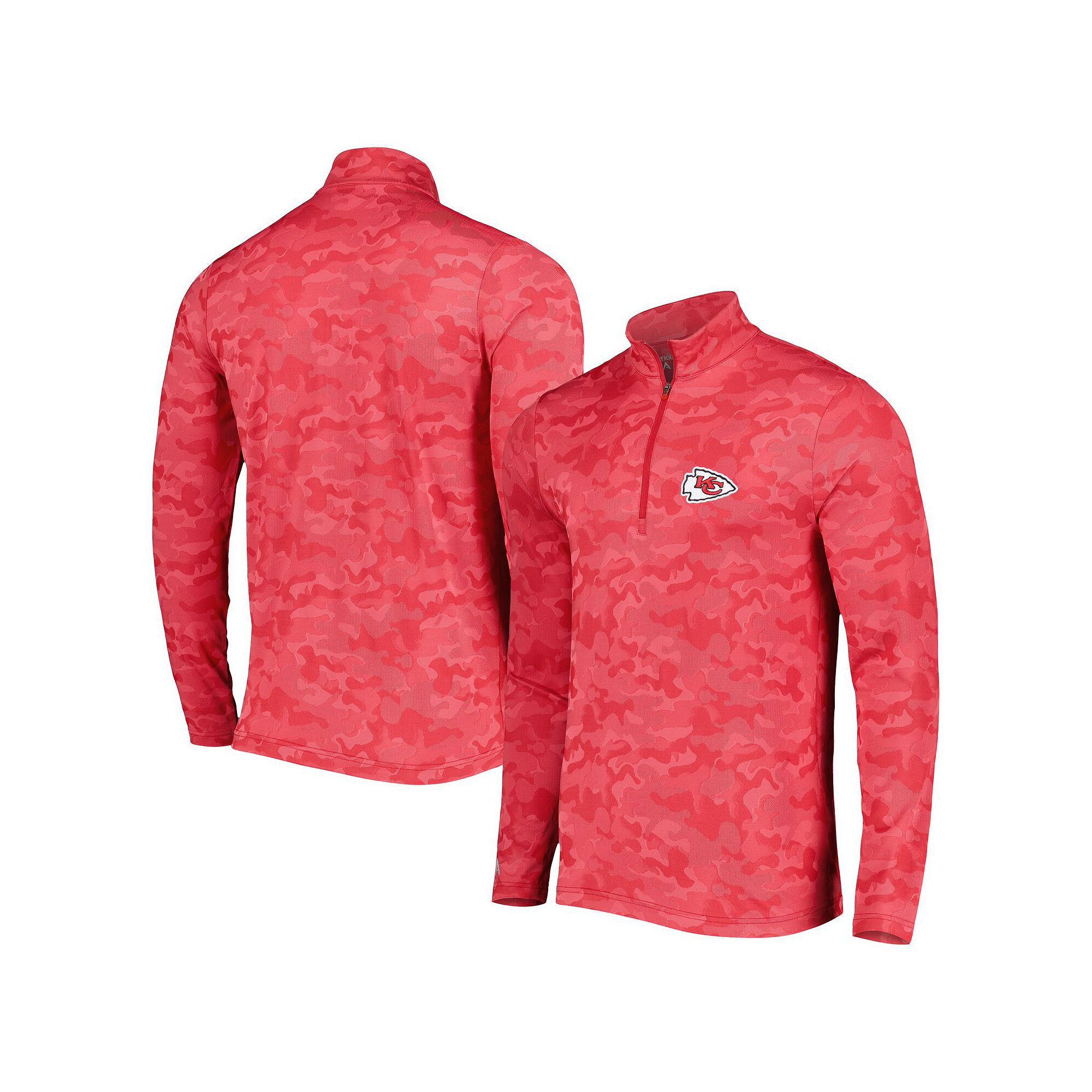 Mens Antigua Red Kansas City Chiefs Brigade Quarter-Zip Sweatshirt, Size: 