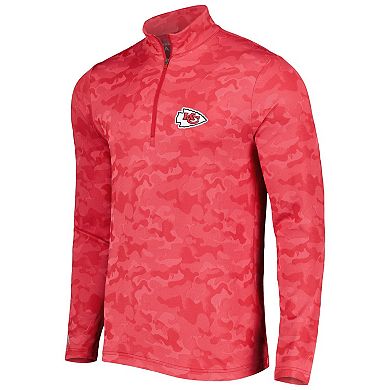 Men's Antigua Red Kansas City Chiefs Brigade Quarter-Zip Sweatshirt