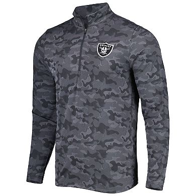 Men's Antigua Black Las Vegas Raiders Brigade Quarter-Zip Sweatshirt