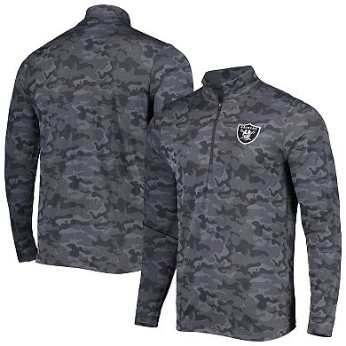 Men's Antigua Black Las Vegas Raiders Brigade Quarter-Zip Sweatshirt