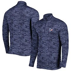 Men's Antigua Navy/Gray Houston Texans Stance Flannel Button-Up Long Sleeve  Shirt