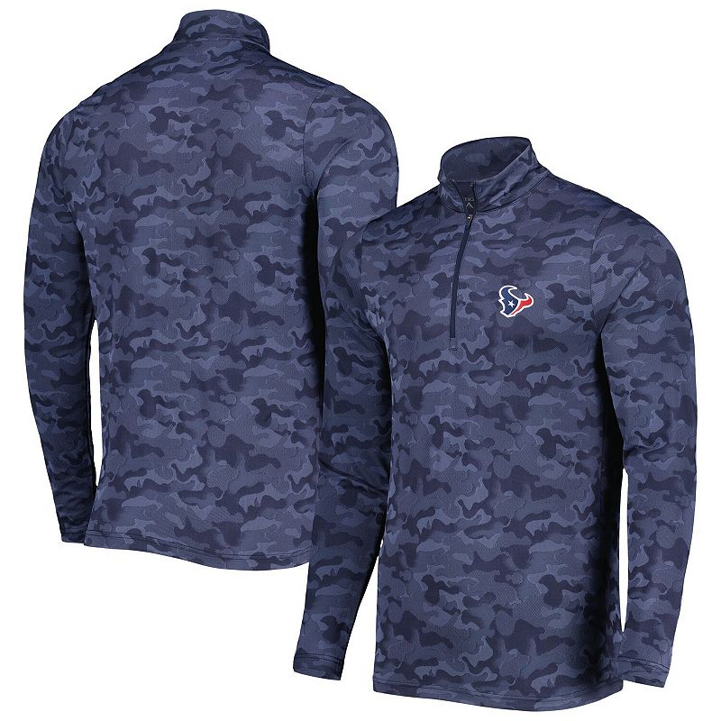 Mens Antigua Navy Houston Texans Brigade Quarter-Zip Sweatshirt, Size: Sma