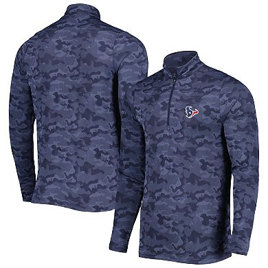 Men's Antigua Navy Houston Texans Brigade Quarter-Zip Sweatshirt