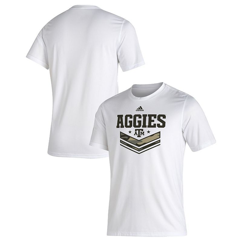 Mens adidas White Texas A&M Aggies Salute To Service Creator T-Shirt, Size