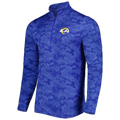Men's Antigua Royal Los Angeles Rams Brigade Quarter-Zip Sweatshirt