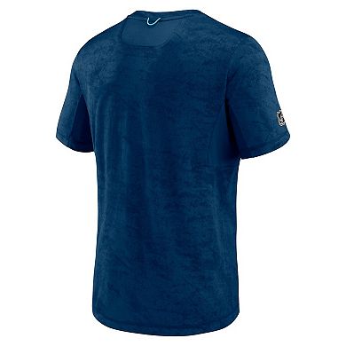 Men's Fanatics Branded Deep Sea Blue Seattle Kraken Authentic Pro Rink Premium Camo T-Shirt