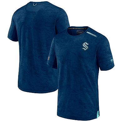 Men's Fanatics Branded Deep Sea Blue Seattle Kraken Authentic Pro Rink Premium Camo T-Shirt