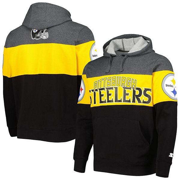 Men's Starter Black/Heather Charcoal Pittsburgh Steelers Extreme