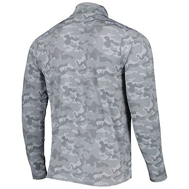 Men's Antigua Gray Los Angeles Chargers Brigade Quarter-Zip Sweatshirt