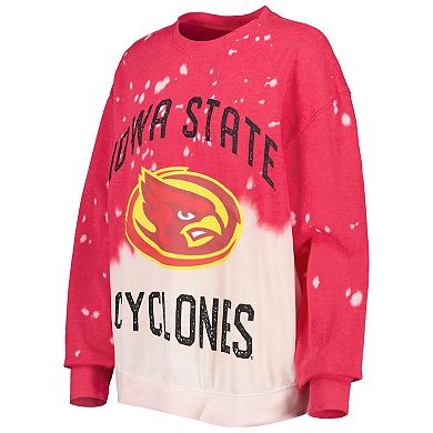 Women's Gameday Couture Cardinal Iowa State Cyclones Twice As Nice Faded Dip-Dye Pullover Long Sleeve Top