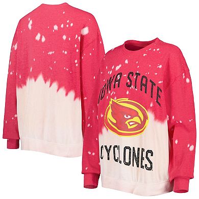 Women's Gameday Couture Cardinal Iowa State Cyclones Twice As Nice Faded Dip-Dye Pullover Long Sleeve Top