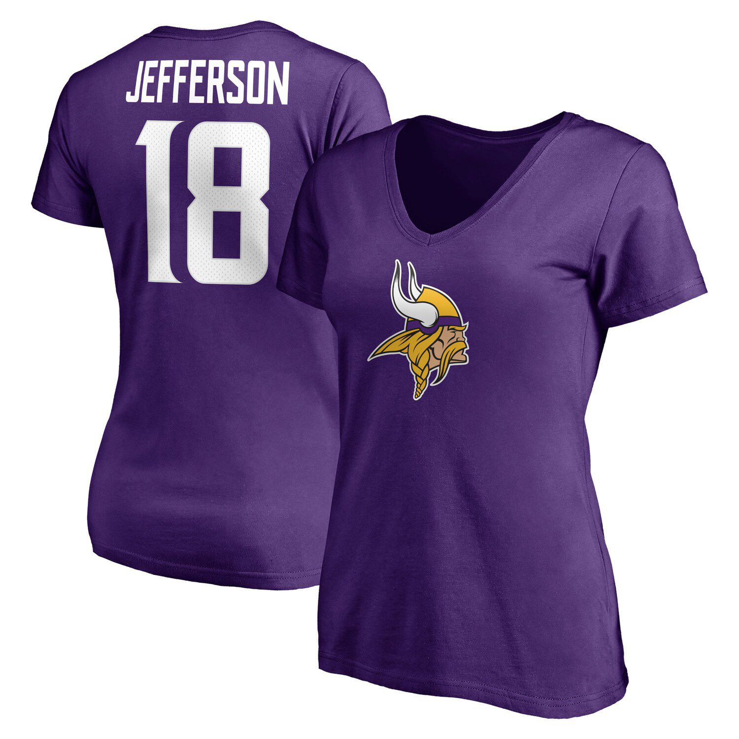 Outerstuff Youth Justin Jefferson Purple Minnesota Vikings Mainliner Player Name & Number Long Sleeve T-Shirt Size: Extra Large