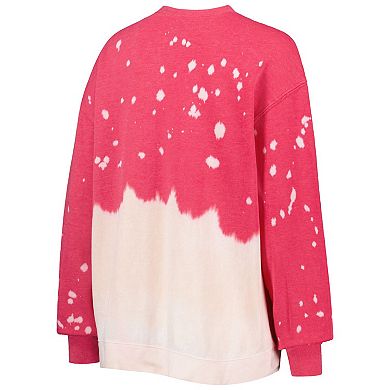 Women's Gameday Couture Crimson Oklahoma Sooners Twice As Nice Faded Dip-Dye Pullover Long Sleeve Top