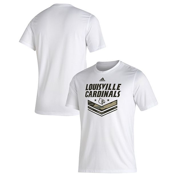 Men's adidas White Louisville Cardinals Salute To Service Creator T-Shirt