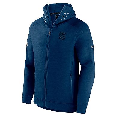 Men's Fanatics Navy Seattle Kraken Authentic Pro Road Tech Lightweight Full-Zip Hoodie Jacket