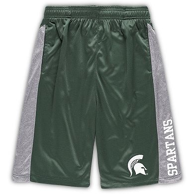 Men's Green Michigan State Spartans Big & Tall Textured Shorts