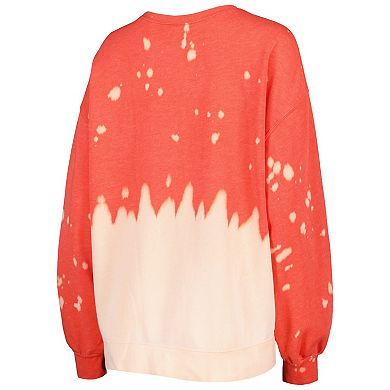 Women's Gameday Couture Red Wisconsin Badgers Twice As Nice Faded Dip-Dye Pullover Long Sleeve Top