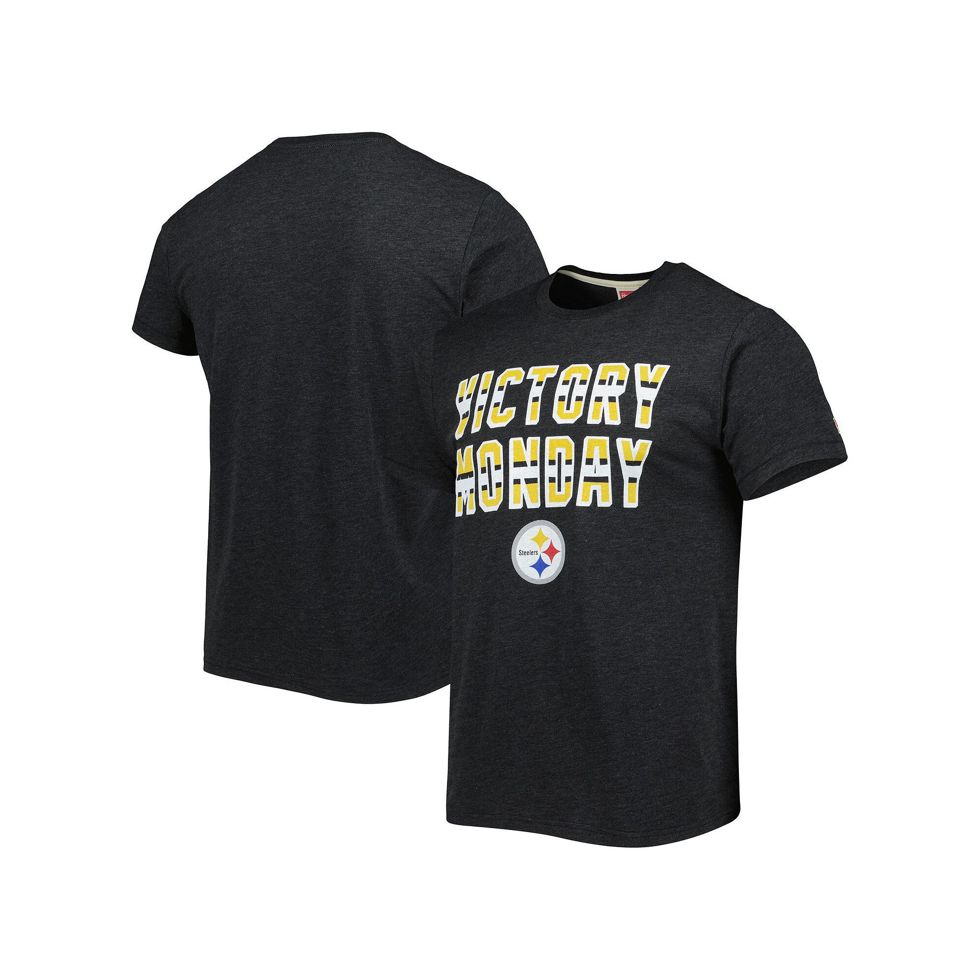 Mens Homage Charcoal Pittsburgh Steelers Victory Monday Tri-Blend T-Shirt,