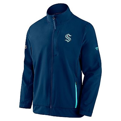 Men's Fanatics Branded Deep Sea Blue Seattle Kraken Authentic Pro Rink Coaches Full-Zip Jacket