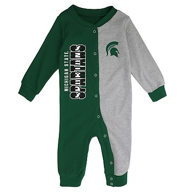 Infant Green/Gray Michigan State Spartans Halftime Two-Tone Sleeper