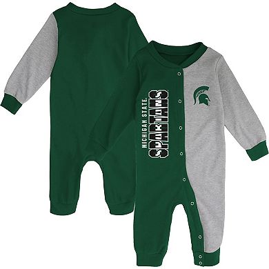 Infant Green/Gray Michigan State Spartans Halftime Two-Tone Sleeper