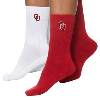 Women's ZooZatz Crimson/White Oklahoma Sooners 2-Pack Quarter-Length Socks