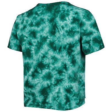 Women's ZooZatz Green Michigan State Spartans Cloud-Dye Cropped T-Shirt