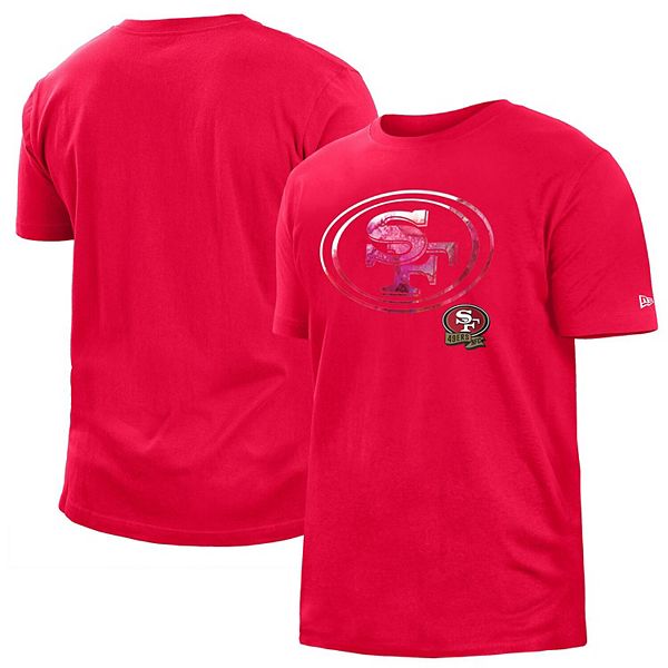 Men's New Era Scarlet San Francisco 49ers 2022 Sideline Ink Dye T-Shirt