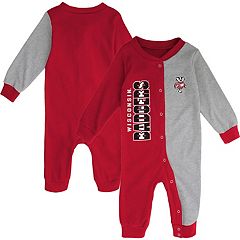 Girls Newborn & Infant Red/Black Wisconsin Badgers Too Much Love Two-Piece  Bodysuit Set