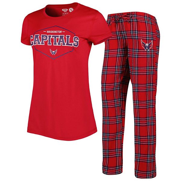 Concepts Sport Women's Red, Navy Washington Capitals Badge T-shirt and Pants  Sleep Set