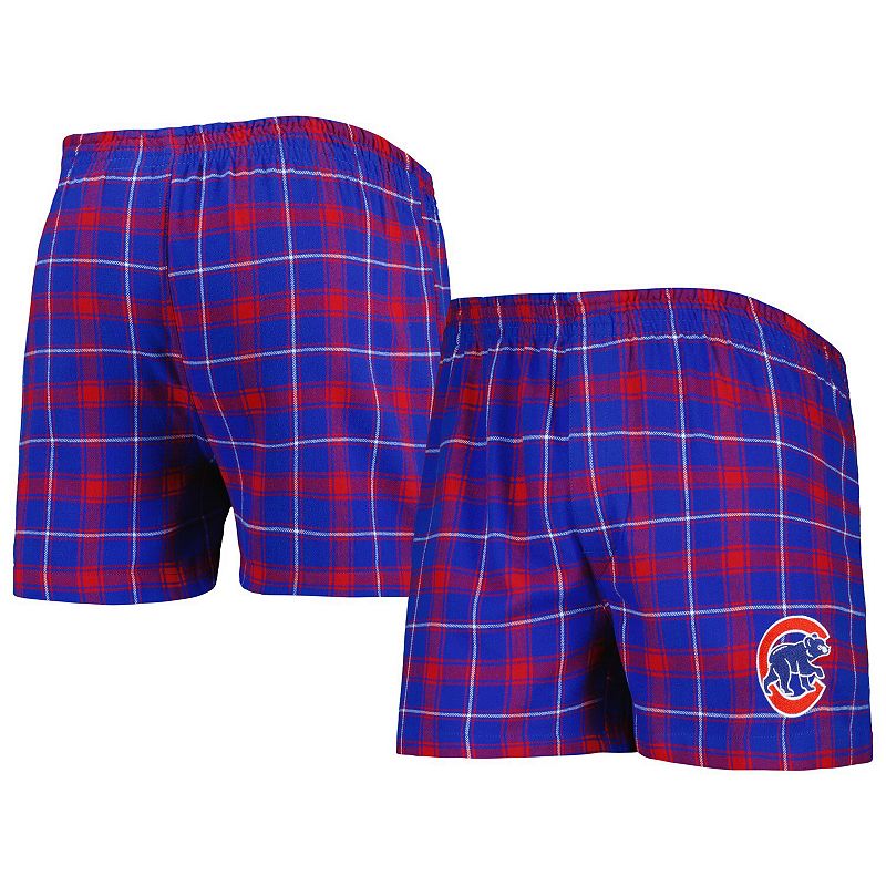 Mens Concepts Sport Royal/Red Chicago Cubs Ledger Flannel Boxers, Size: Sm