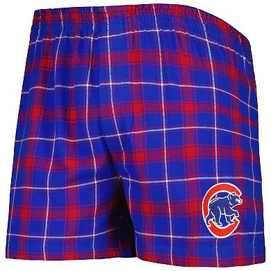 Men's Concepts Sport Royal/Red Chicago Cubs Ledger Flannel Boxers