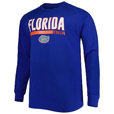 Men's Royal Florida Gators Big & Tall Two-Hit Long Sleeve T-Shirt
