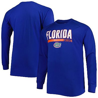 Men's Royal Florida Gators Big & Tall Two-Hit Long Sleeve T-Shirt