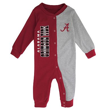 Infant Crimson/Gray Alabama Crimson Tide Halftime Two-Tone Sleeper