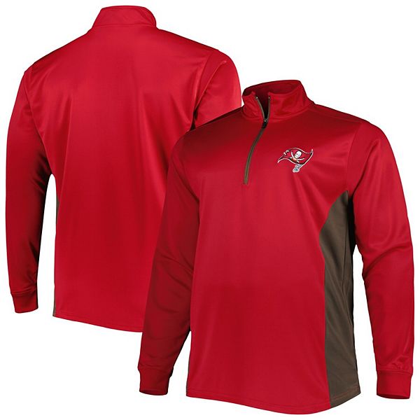 Men's Red/Pewter Tampa Bay Buccaneers Big & Tall Quarter-Zip Jacket