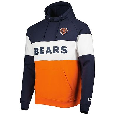 Men's New Era Orange Chicago Bears Colorblock Current Pullover Hoodie