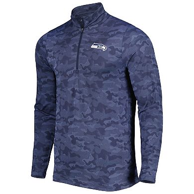 Men's Antigua College Navy Seattle Seahawks Brigade Quarter-Zip Sweatshirt