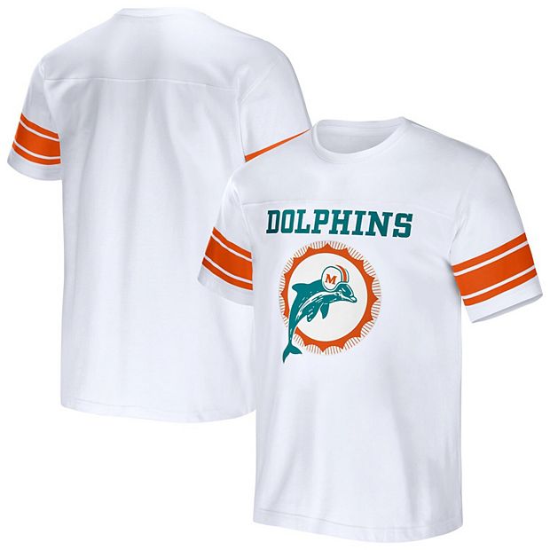 Men's NFL x Darius Rucker Collection by Fanatics White Miami Dolphins  Football Striped T-Shirt