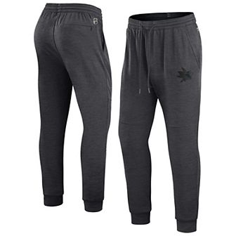 Men's Fanatics Branded Heather Charcoal San Jose Sharks Authentic Pro Road Jogger Sweatpants