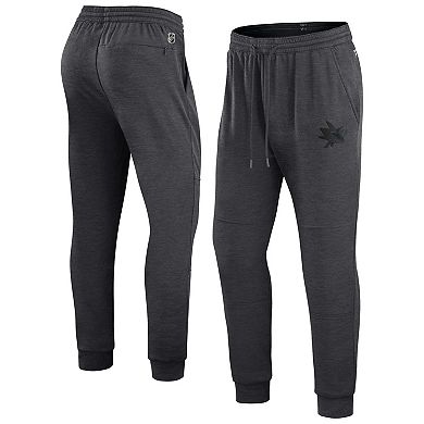 Men's Fanatics Branded Heather Charcoal San Jose Sharks Authentic Pro Road Jogger Sweatpants