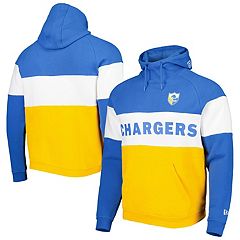 Men's New Era Powder Blue Los Angeles Chargers Combine Authentic Split Defense Pullover Hoodie Size: Large