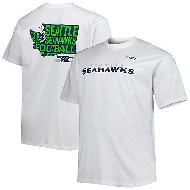 Men's Fanatics Branded White Seattle Seahawks Big & Tall Hometown Collection Hot Shot T-Shirt