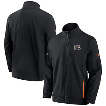 Men's Fanatics Branded Black Philadelphia Flyers Authentic Pro Rink Coaches Full-Zip Jacket