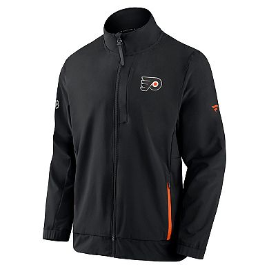 Men's Fanatics Branded Black Philadelphia Flyers Authentic Pro Rink Coaches Full-Zip Jacket