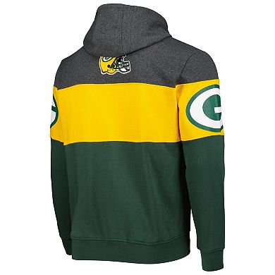 Men's Starter Green/Heather Charcoal Green Bay Packers Extreme Pullover Hoodie
