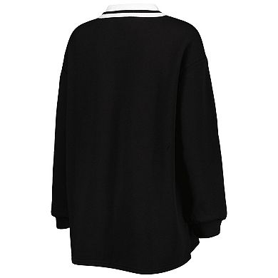 Women's Gameday Couture Black Iowa Hawkeyes Happy Hour Long Sleeve Polo