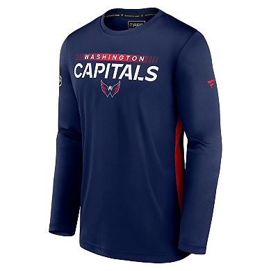 Men's Fanatics Branded Navy Washington Capitals Authentic Pro Rink Performance Long Sleeve T-Shirt