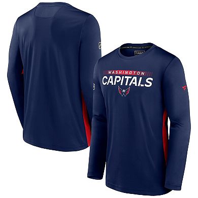 Men's Fanatics Branded Navy Washington Capitals Authentic Pro Rink Performance Long Sleeve T-Shirt