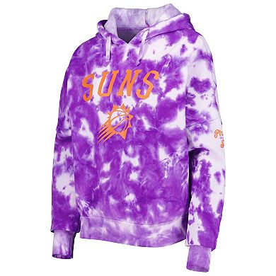 Women's New Era Purple Phoenix Suns Brushed Cotton Tie-Dye Pullover Hoodie